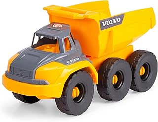 Dickie Toys 203724009 - Volvo Tough Dumper - Dumper från Dickie Toys i Volvomodell med Frihjul, Tippbart Flak och Öppningsbar Förarhytt, 26 cm, Från 3 år - Amazon Deal & Rabatt