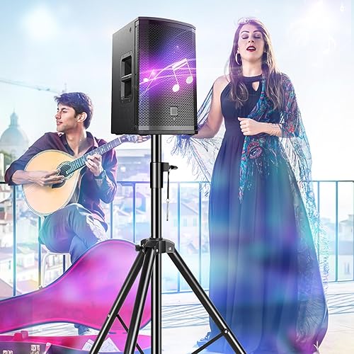 Miniatura 6 de Trípode universal para altavoces grandes, soportes de altavoces ajustables resistentes de 37 a 70 pulgadas, soporte de trípode para altavoz PA