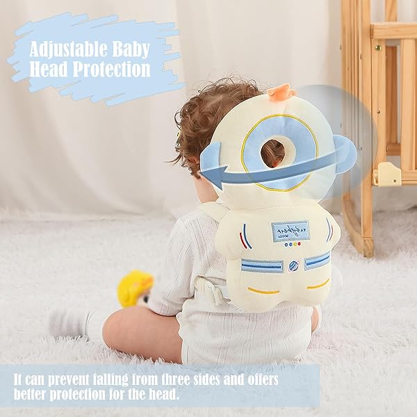 Bambebe Soporte para la Cabeza del Bebé Ajustables Anti-Caídas Almohada Protección Bebé Protector de Cabeza Casco de Protección para Bebe(Astronauta) - 4