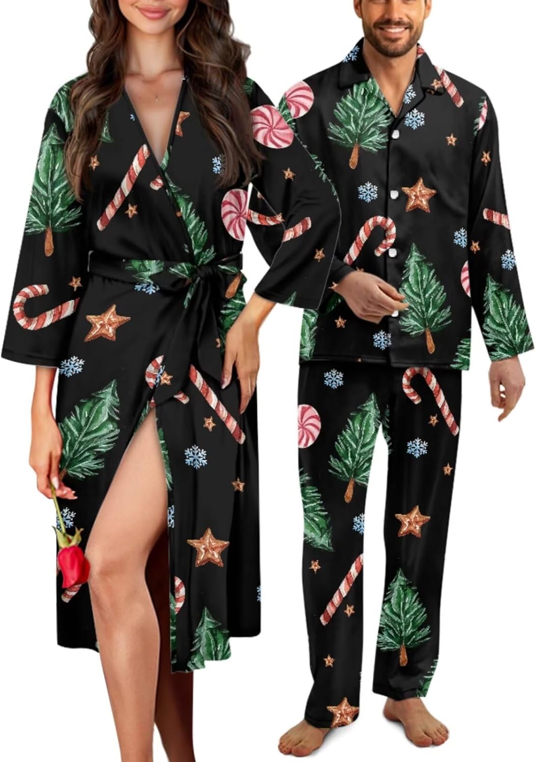 Christmas Couple Pajamas His and Her Pajamas for Couples Set Comfortable Pjs