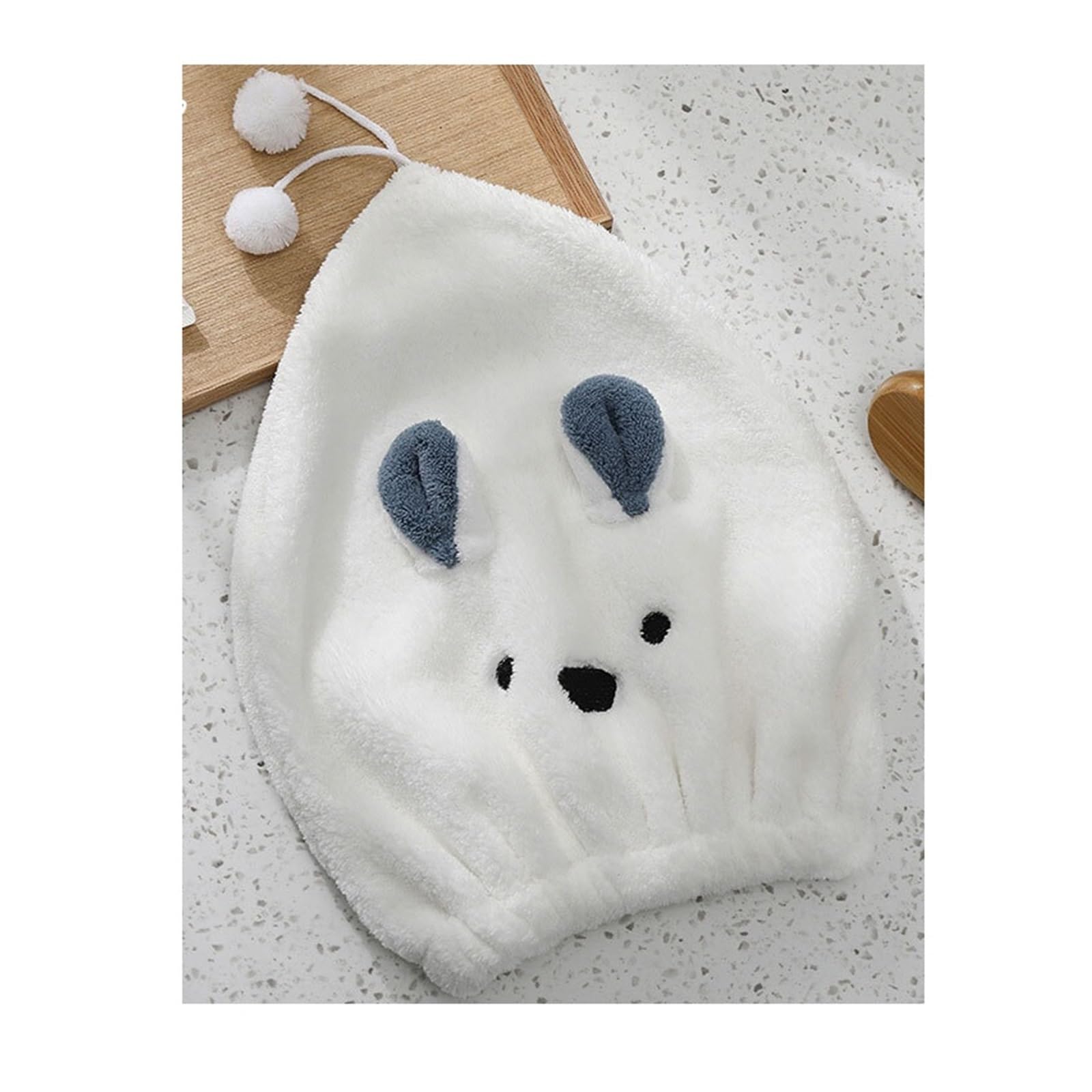 LUYSGBXR Hair Towel Dry Hair Hat Solid Soft Towel Women Shower Wear On Head Towels Home Textile Bath Wearable(White)