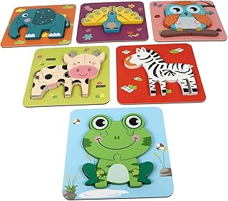 Toyvian 6 Peças Quebra-Cabeça Crianças Brinquedos De Madeira Brinquedos Para Crianças Brinquedos Educativos Brinquedos Para Crianças Brinquedo De Iluminação Brinquedo Infantil Brinquedo