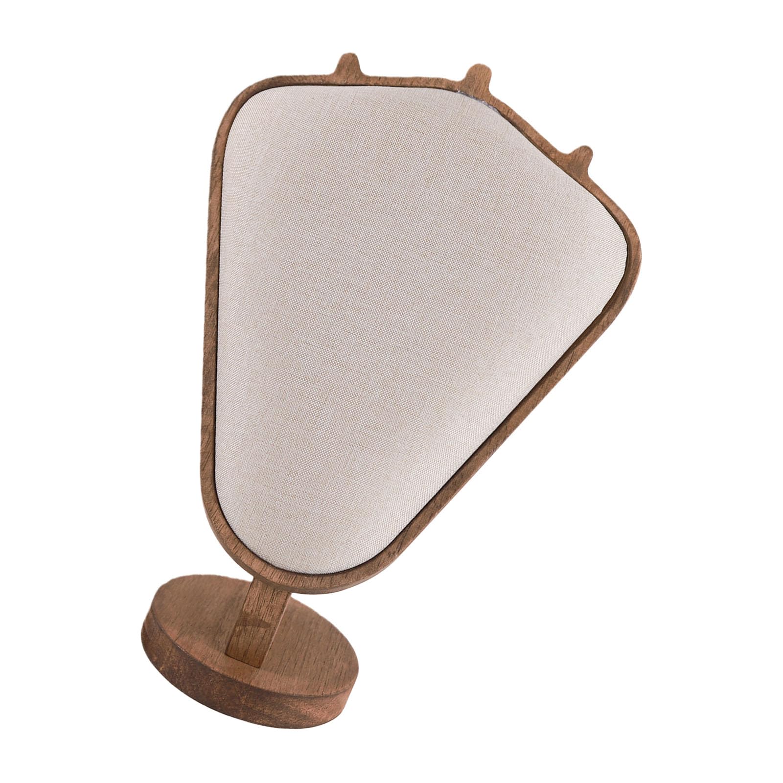 Piceioep Natural Linen Jewelry Stand with Triangular Base for Necklace & Pendant Exhibition Wooden Pendant Holder for Necklaces