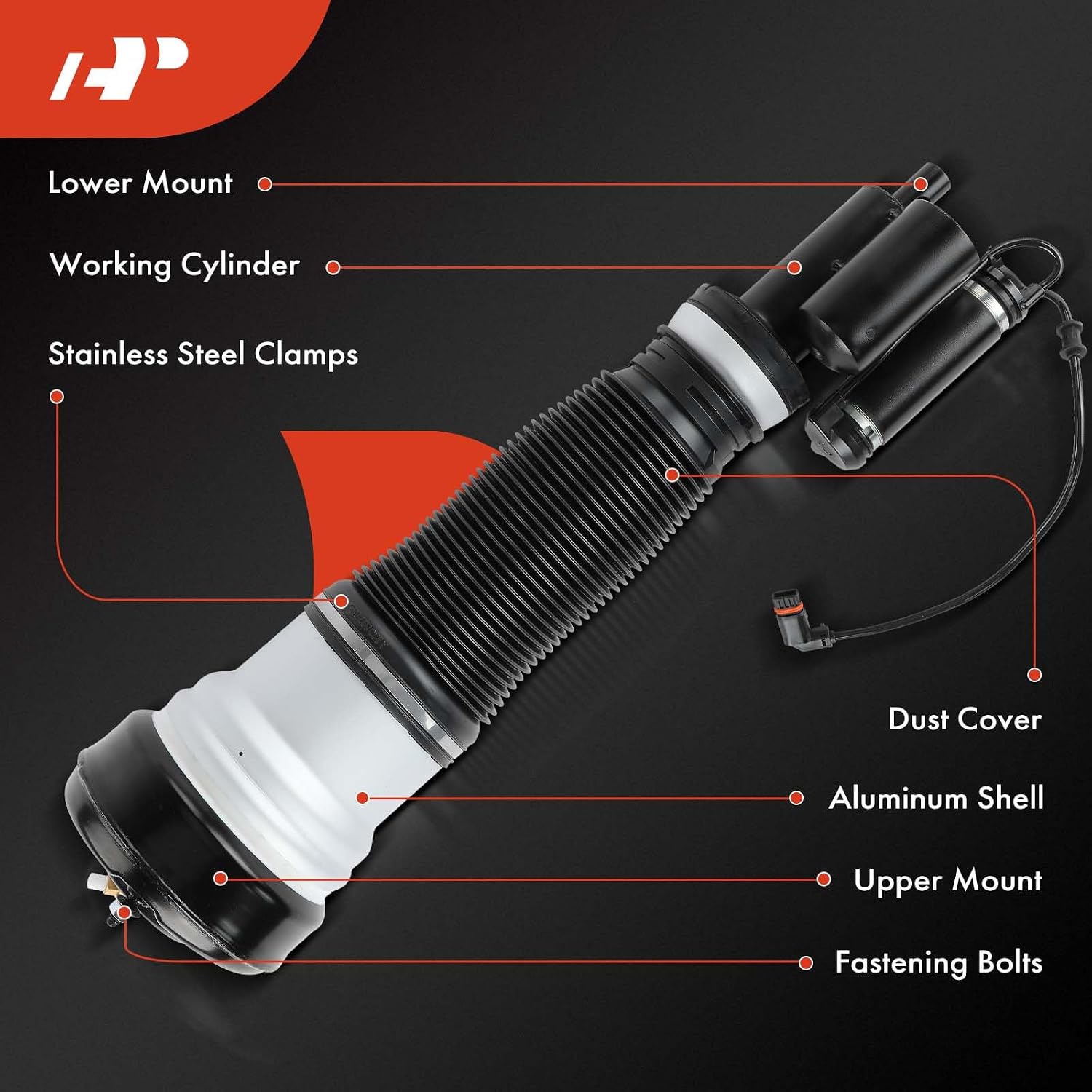 A-Premium Front Right Air Suspension Strut Assembly Compatible with Mercedes-Benz S430 S500 2003-2006 4.3L 5.0L, AWD, Passenger Side, Replace# 2203202238, 2203201438