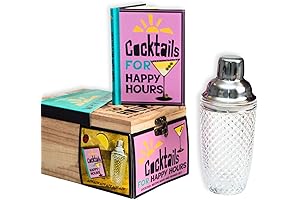 Boxer Gifts Happy Hours Cocktail Set: Ultimate Bartender Recipe Book and Cocktail Shaker Set