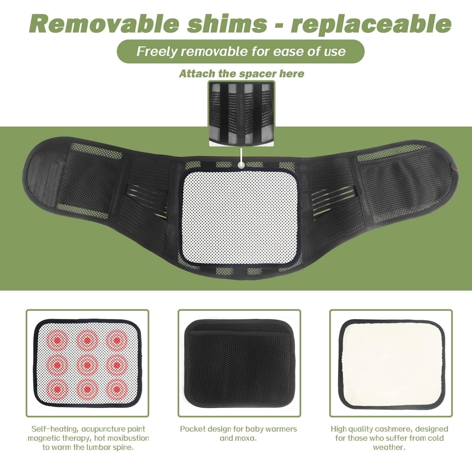Ceinture Lombaire Réglables Ceinture Lombaire Ajustable, Correcteurs De Posture Respirants pour La Taille Et Le Dos avec 3 Coussinets Amovibles Travail Universel(XL)