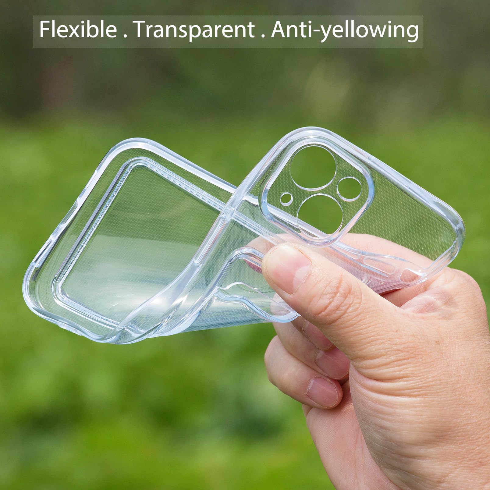 Chengyuanfeng Cover Trasparente per iPhone 15 con Porta Carte, Custodia Ultra-Sottile 1,5 mm in TPU Antigiallo Antiurto, Minimalista con Slot per 1 Carta, per Pendolari, Metro e Pagamenti Contactless