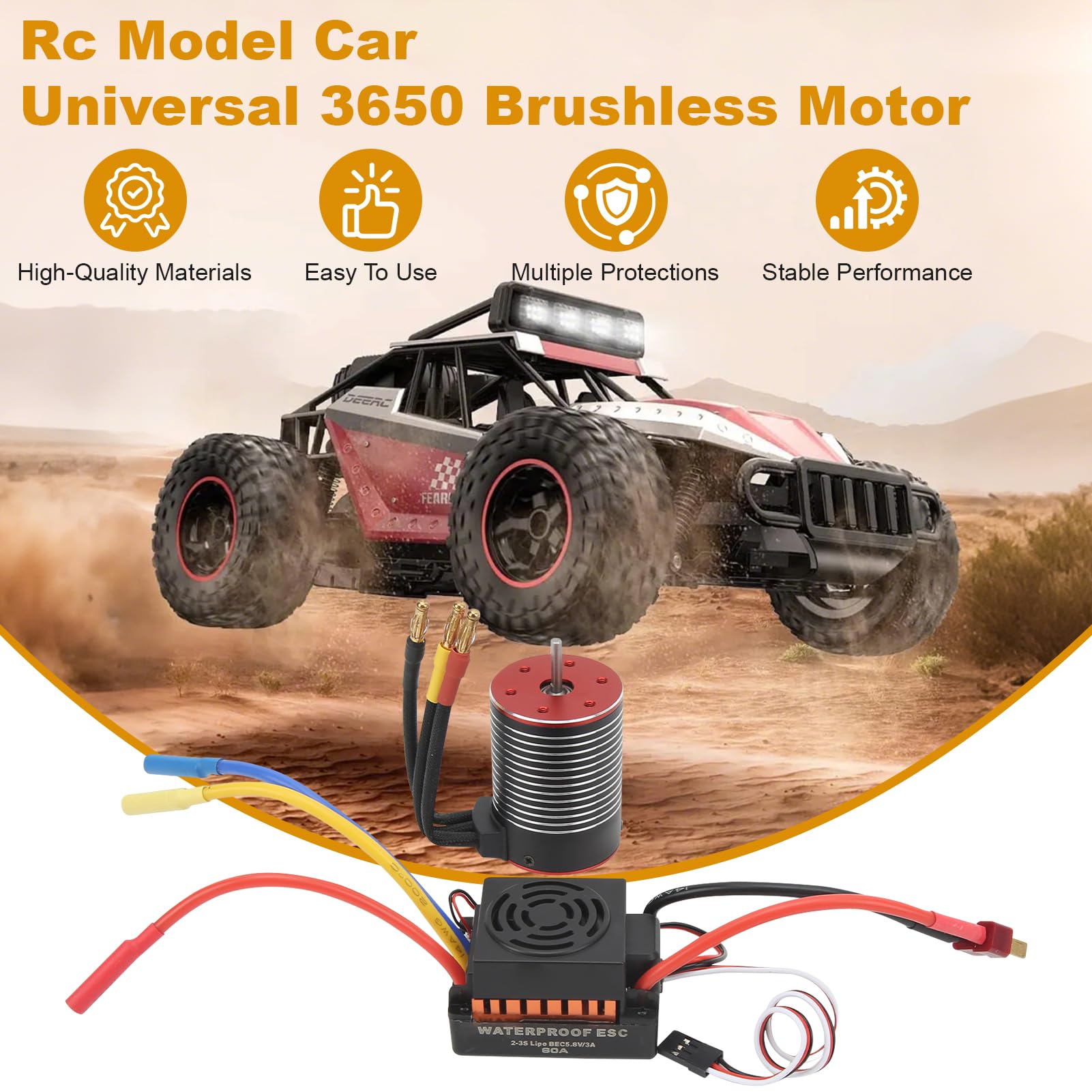 Set combinato ESC motore brushless anti acqua 5200KV 60A per aggiornamento camion auto 1 10 1 12 1 16 RC