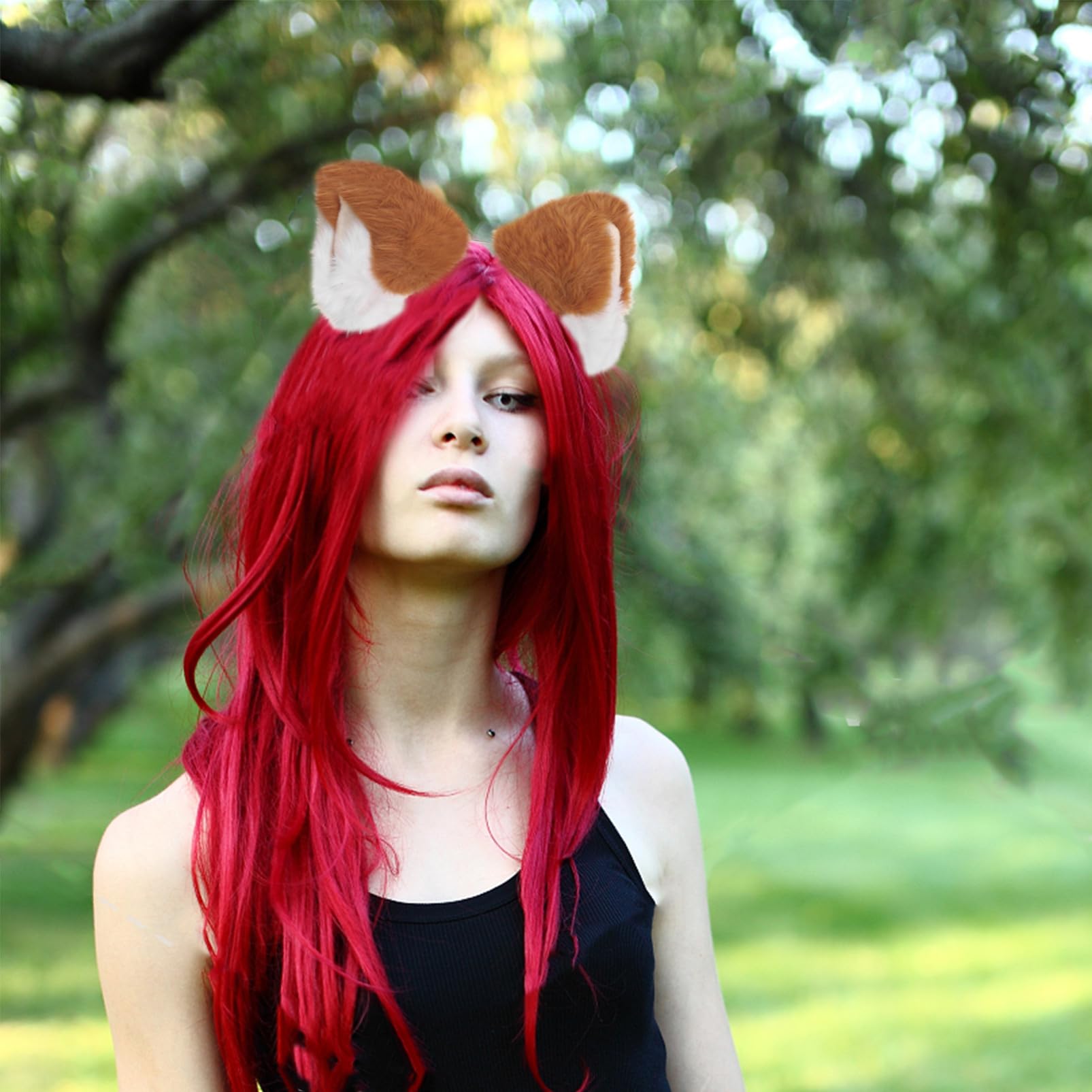 Serrage Tête Oreilles de Renard en Peluche, Bandeau Cosplay Féminin Orange