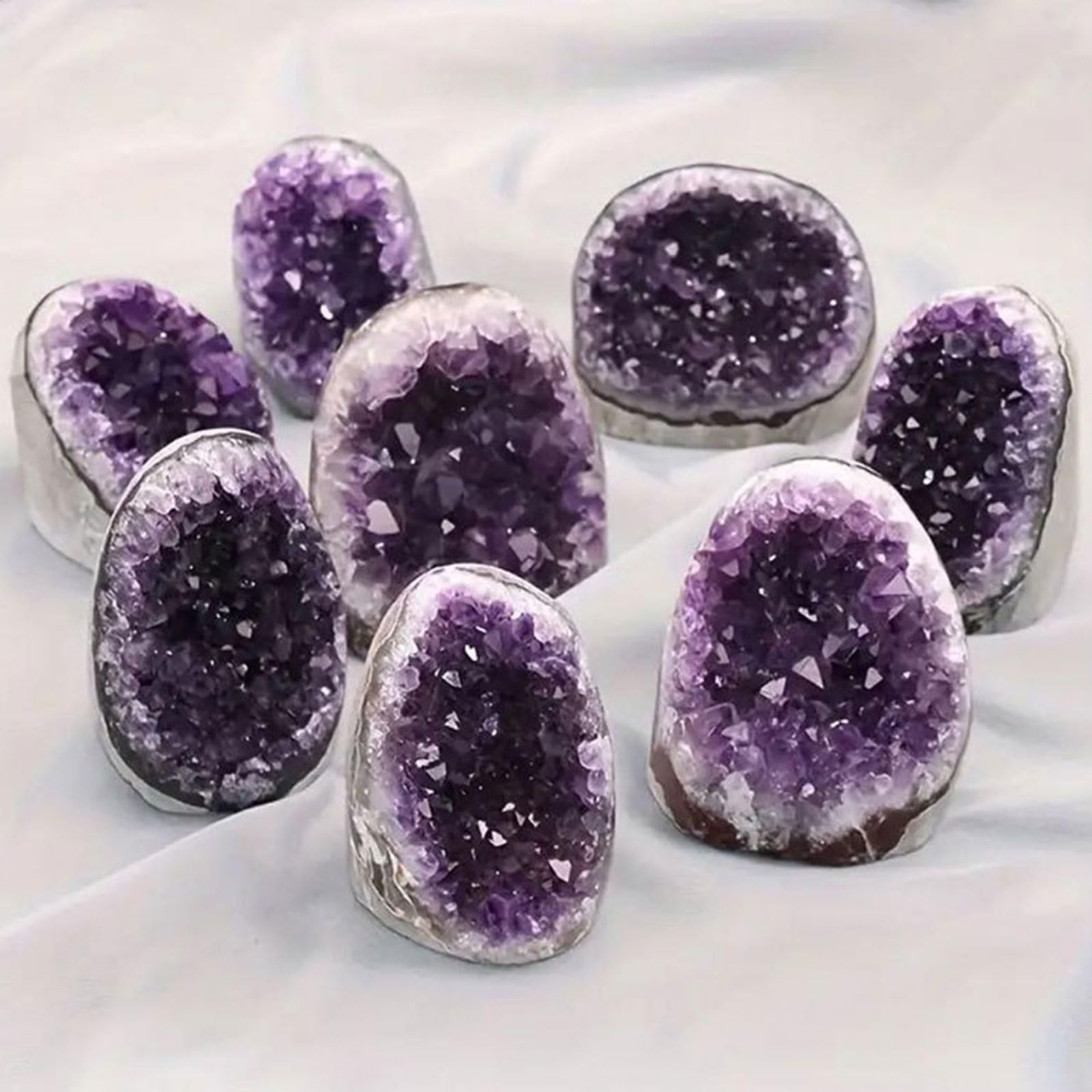 Geode Druzy di Ametista Naturale Cluster di Rocce di Pietre di Cristallo curative Esemplare di Pietra preziosa di Ametista per Il bilanciamento dei Chakra, la Stregoneria,500~600g