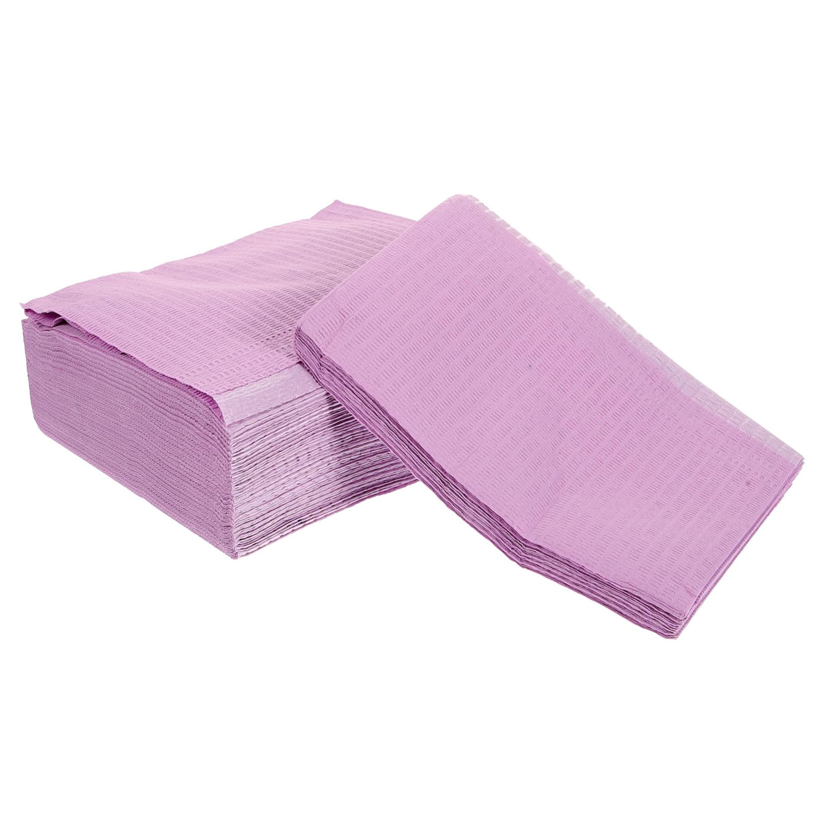 125 feuilles Bavoirs Dentaires Jetables Non-tissé Couleur Violette Pratiques et Sûrs pour Cabinets Dentaires et Soins Hygiène