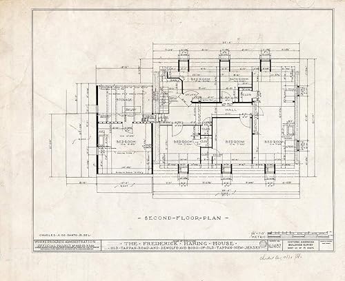 Historic Pictoric  Blueprint HABS NJ,2-TAPO,3- (Hoja 10 de 19) - Frederick Haring House, Old Tappan & DeWolfe Roads, Old Tappan, Bergen County, NJ