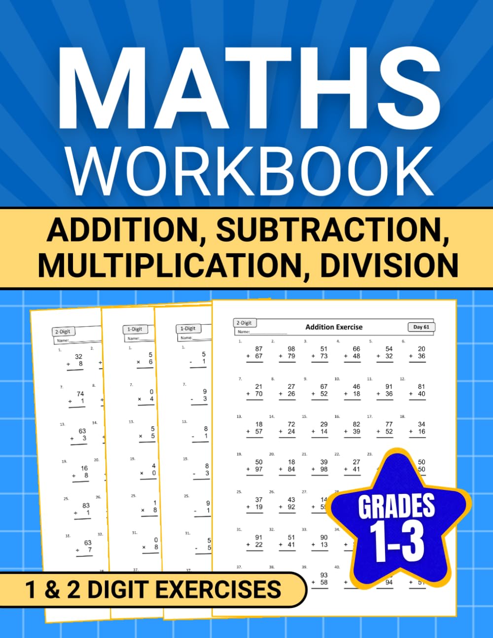 Maths Workbook: Addition, Subtraction, Multiplication, Division