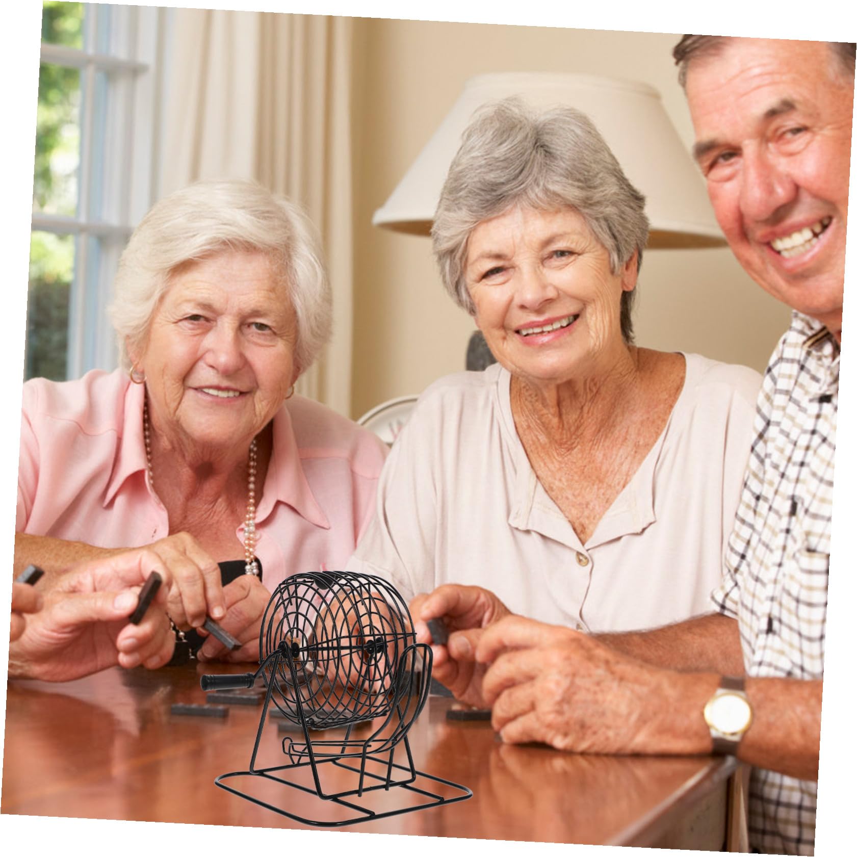 Jeu de Loterie Manuel Bingo en Fer Noir pour Table