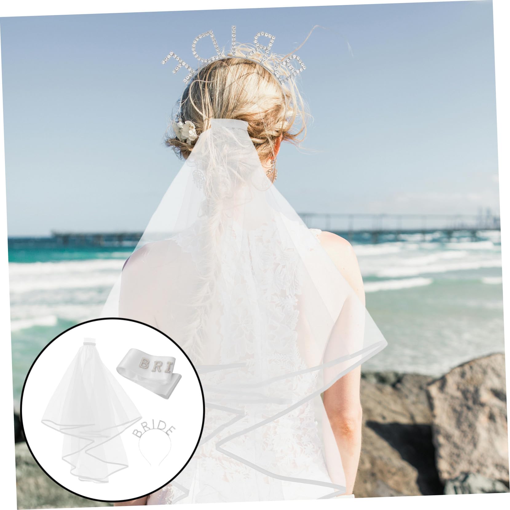 4 Juegos Conjunto de Accesorios para Novia con Diadema y Perlado Elegante y Detallado para Despedidas de Soltera y Duchas Nupciales Diseño Único para Celebraciones Pre Boda
