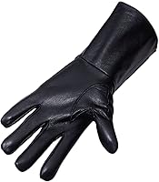 Vista 4 de Guantes de cuero con puño largo, medievales, ajuste perfecto, calidad premium, cuero suave