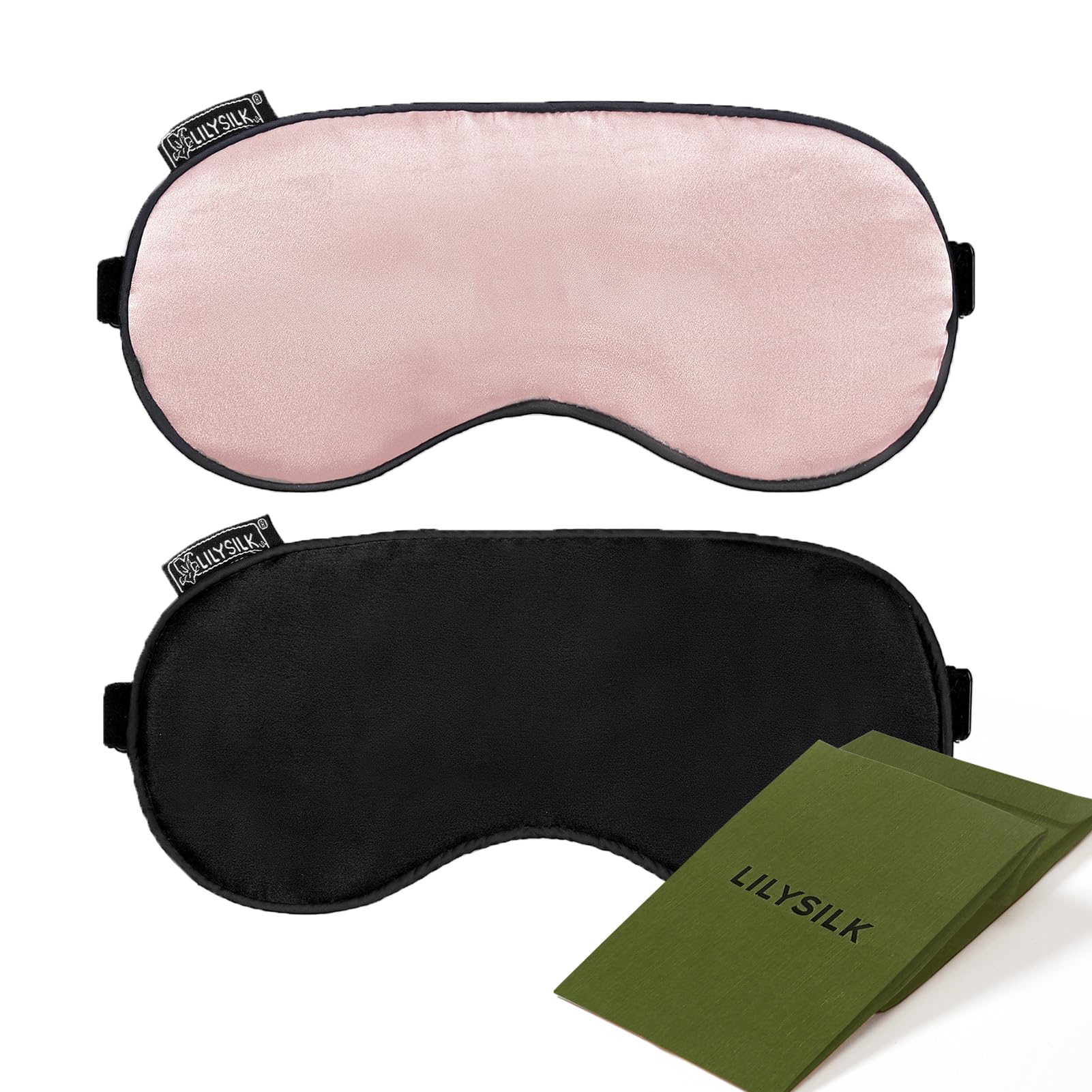 Masque De Sommeil Calme En Cachemire Et Soie - Rose Mauve Avec Pochette De Voyage