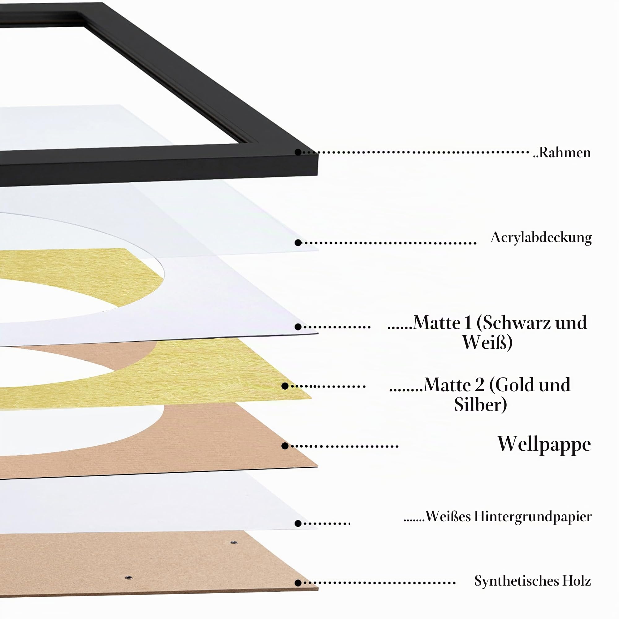 eletecpro CD-Rahmen 16 x 30 cm, klassischer CD-Display-Rahmen aus technischem Holz und Acryl-Abdeckung für Musik-Disc und Booklet, signierte Album-Wandvitrine mit 2 Matten für 4 Farben, Heimdekoration