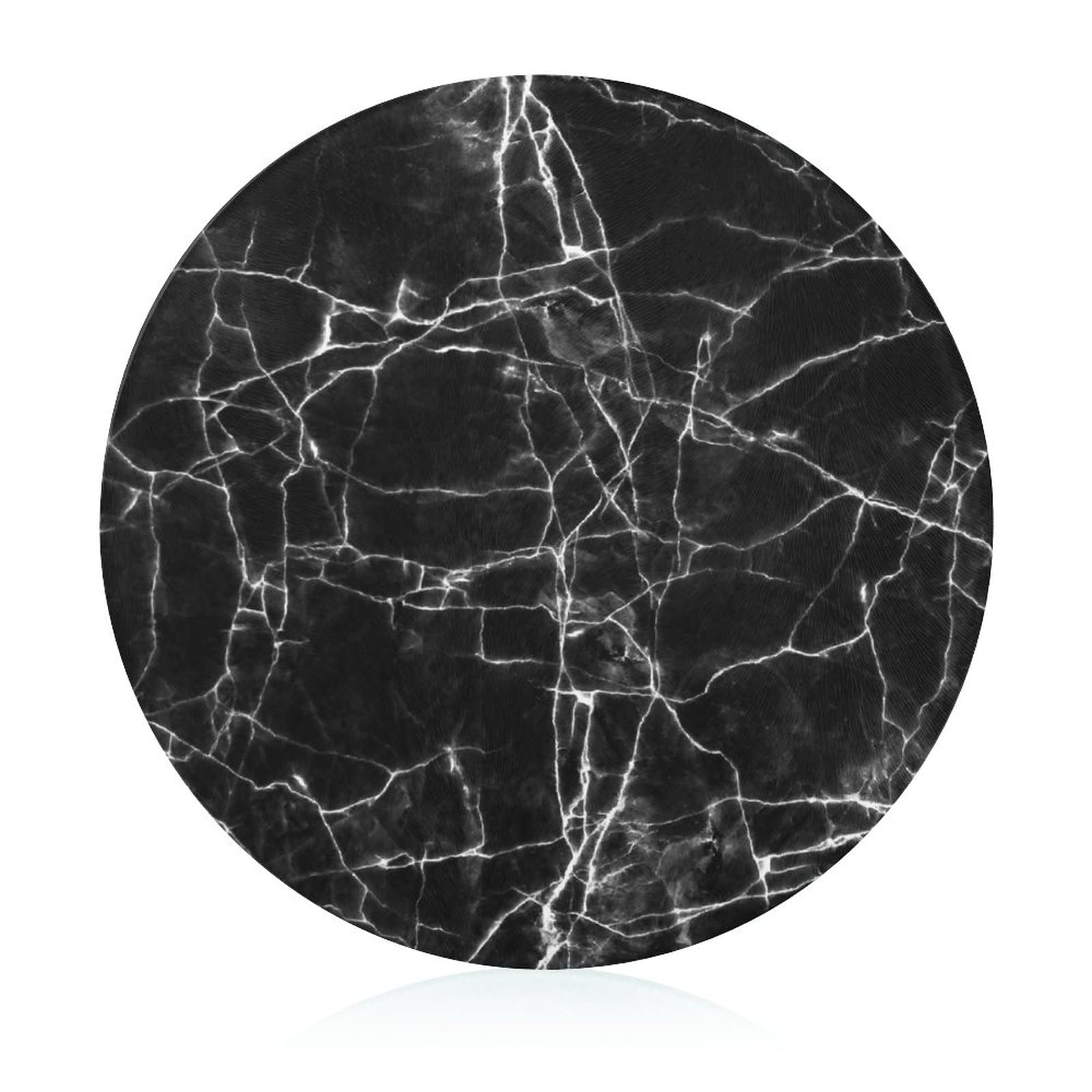 Rundes Schneidebrett aus Marmor-Glas, kratzfestes Schneidebrett für Küche, 20 cm, langlebiges und elegantes Design für die Zubereitung von Lebensmitteln