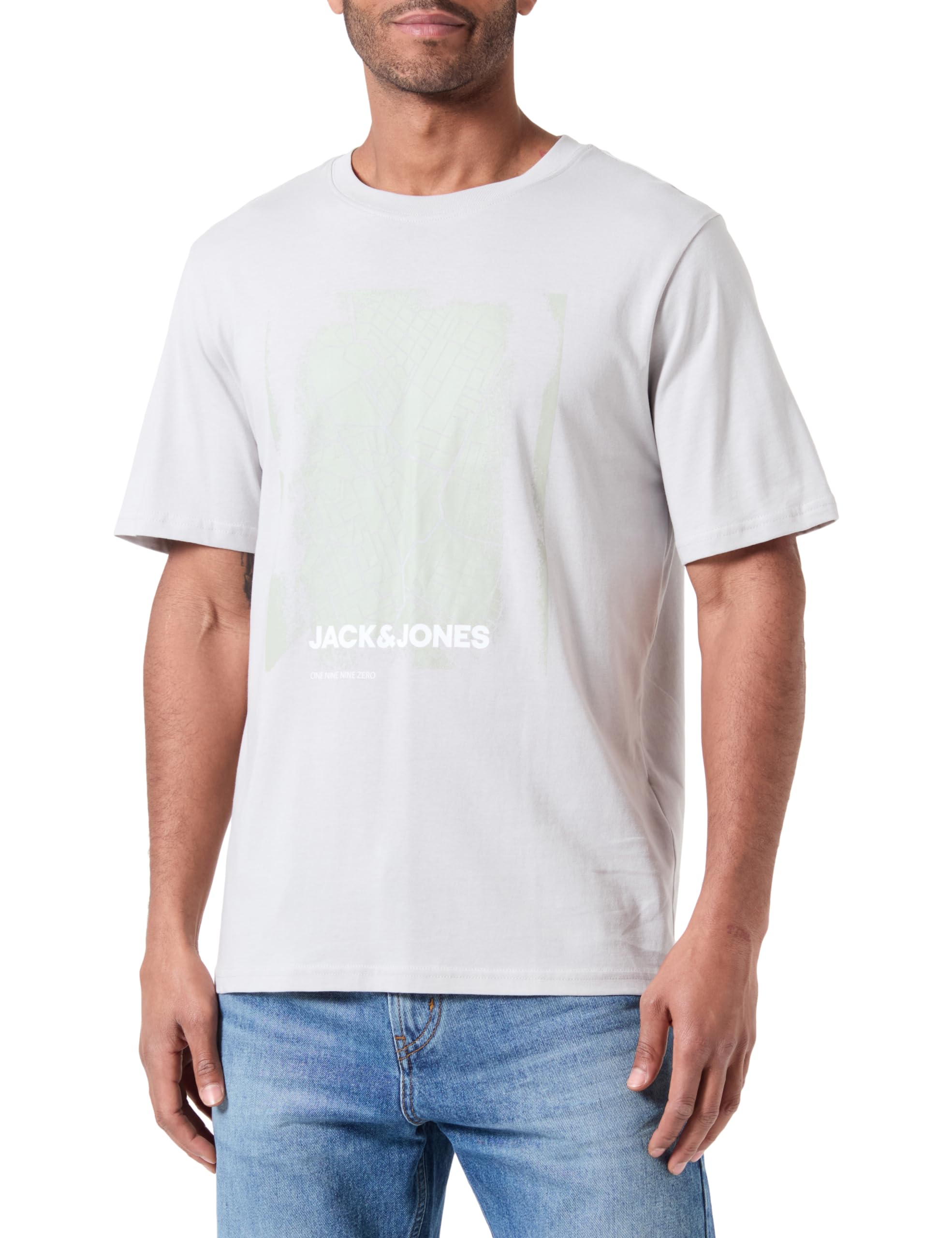 Jack & Jones Jcocity Map tee SS Crew Neck Fst Camiseta para Hombre