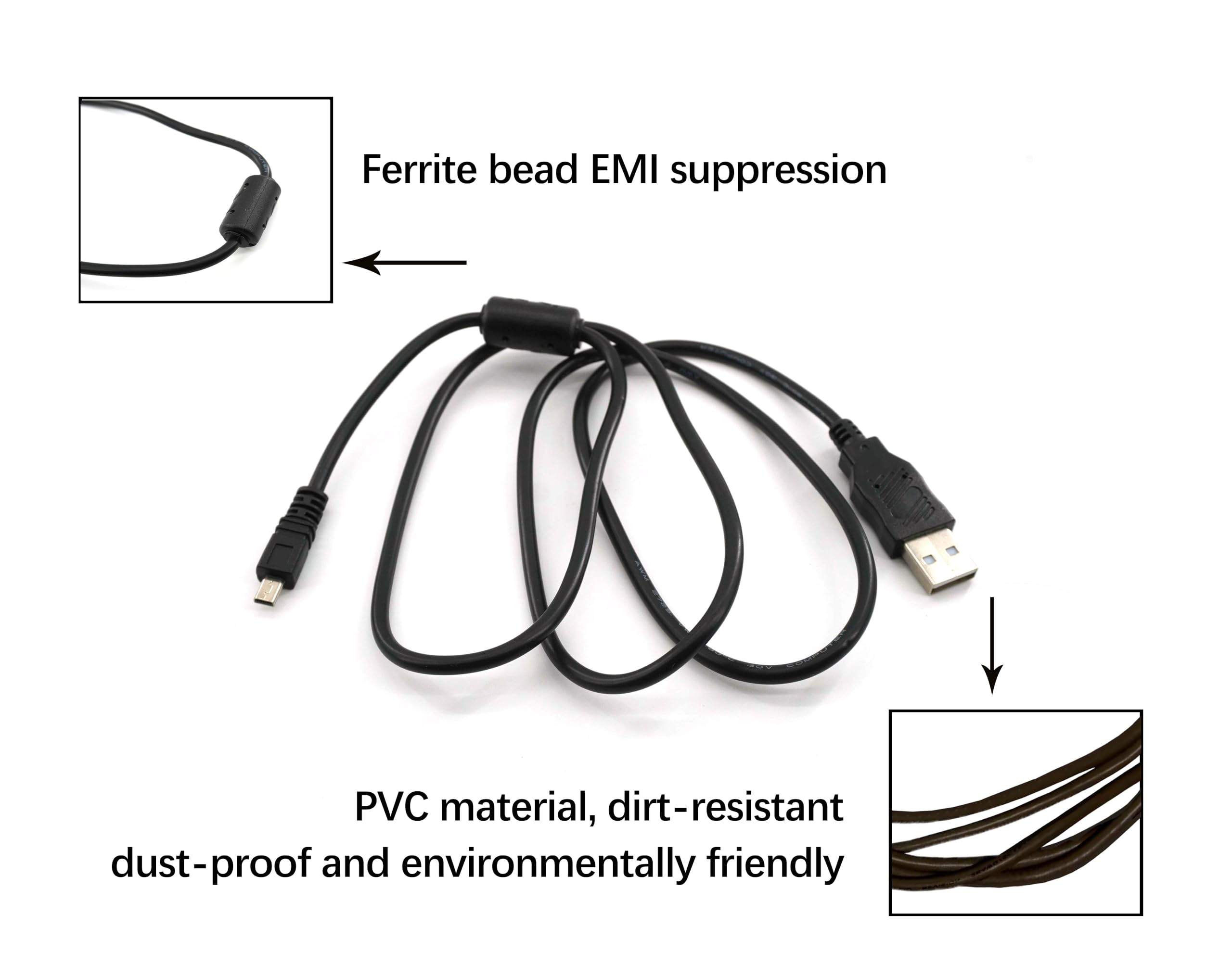 Amazon.co.jp: 交換用USBカメラ転送データ充電器充電ケーブルコード