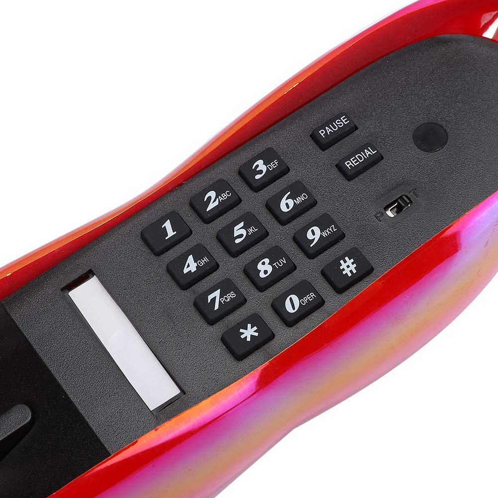 Telefono fisso di casa creativo, telefono con filo labbra rosse brillanti Stile europeo Forma di labbra rosse alla moda Telefono fisso da tavolo per casa Hotel Ufficio Negozio