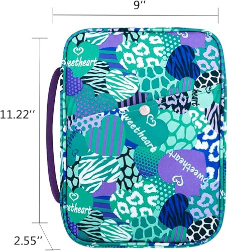 Miniatura 2 de Fundas para la Biblia de corazón para mujeres con asa de transporte, funda de libro con bolsillo con cremallera, funda para la Biblia para mamá,