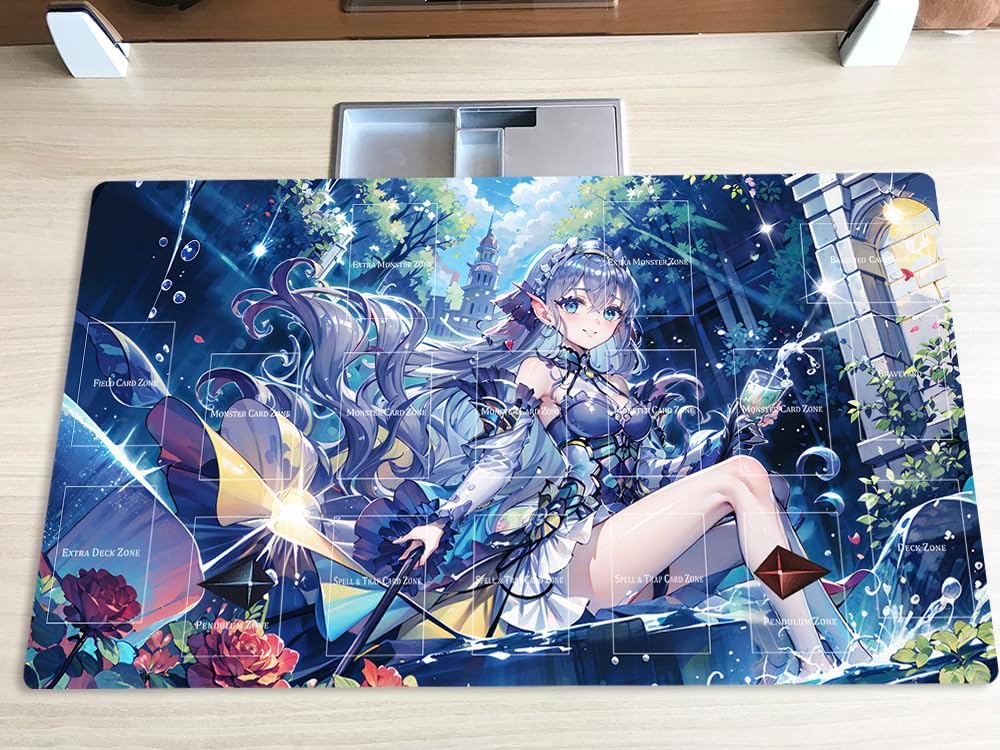 New Mlikemat Playmat Tearlaments Kitkallos TCG CCG OCG Trading Card Game Mat with Zones + Free Bag (ZD014-621-A)