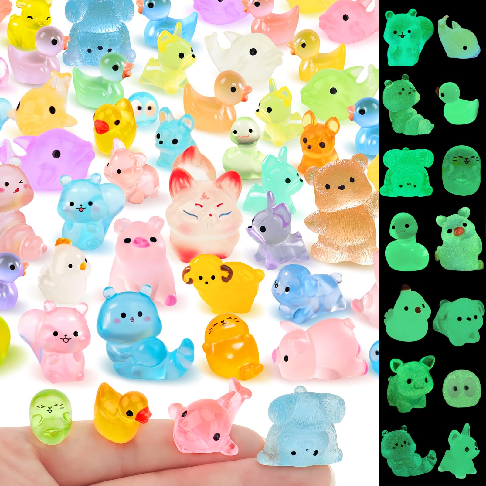 Catephe 60 pcs Mini Resin Animals