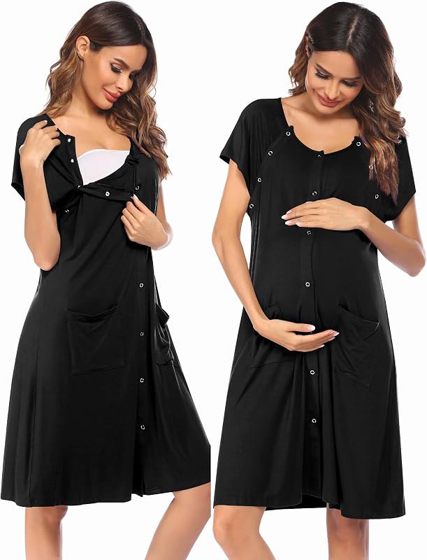 Ekouaer-vestido de parto, vestido de lactancia, vestido de lactancia, ropa de maternidad