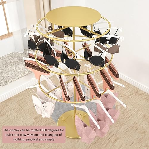 Miniatura 3 de LXBAMKEA Perchero de ropa independiente giratorio, boutiques comerciales, tienda de ropa al por menor, estante de ropa colgante para ropa, pañuelos,