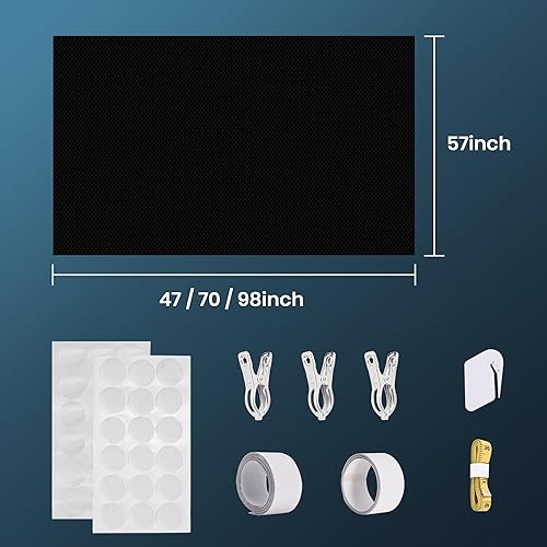 Miniatura 2 de Cortinas opacas portátiles de 70 x 57 pulgadas, sin taladro, pantalla ciega autoadhesiva para ventana, dormitorio, guardería, sala de cine,