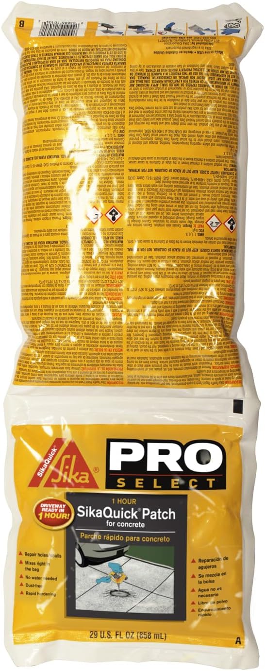 Sika SikaQuick - Patch and Rapid Curing Mortar Repair - Light Gray - for Indoor and Outdoor use - 858 ml