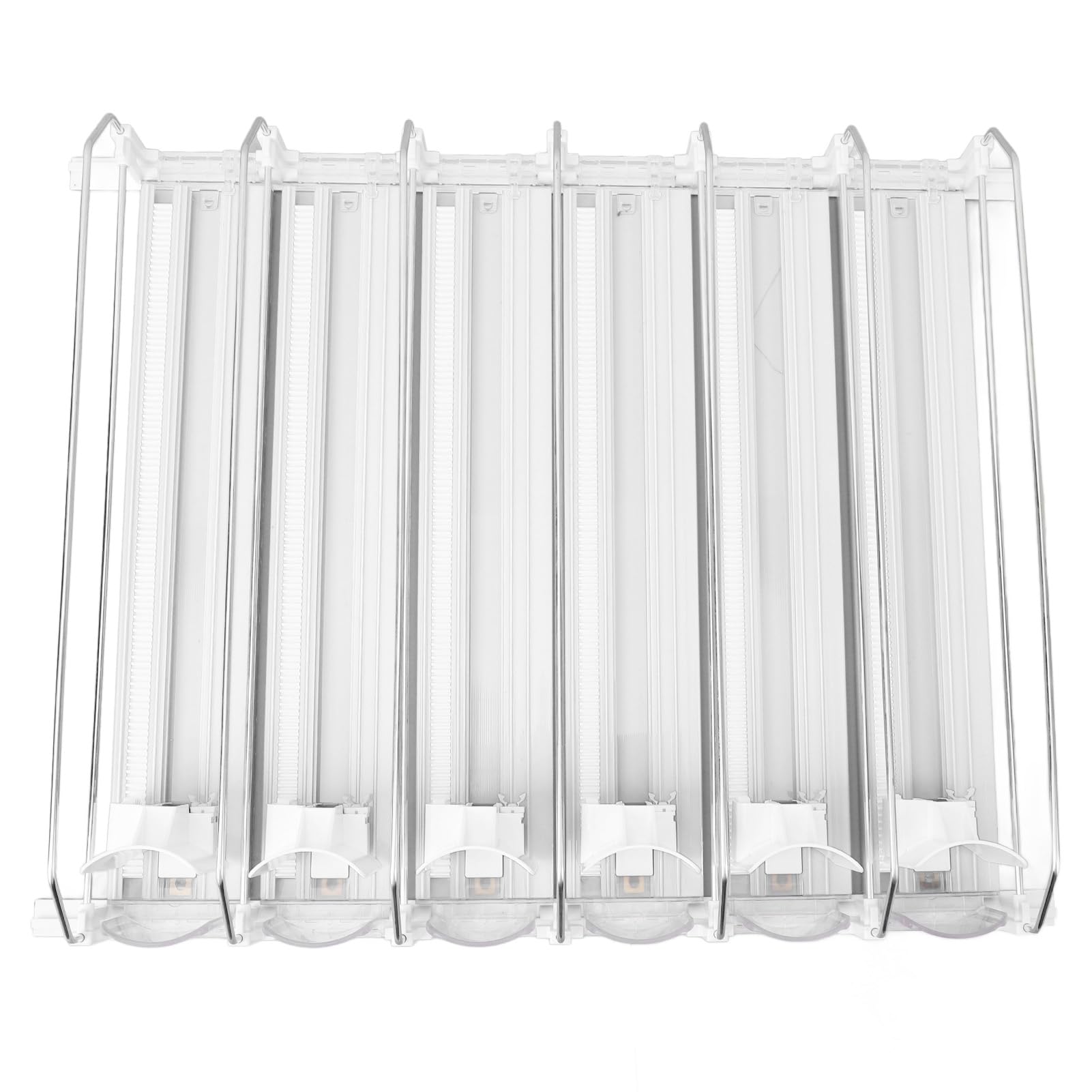 Organizador de bebidas ABS para nevera, soporte ajustable para latas de bebidas de 6 filas, dispensador de latas de refresco deslizante de fácil carga para cerveza, refrescos, (Blanca)
