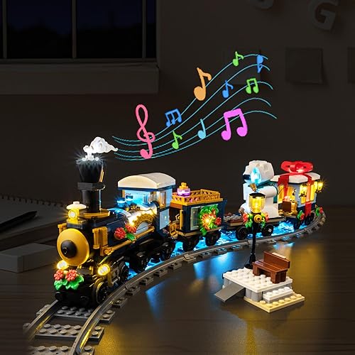 Miniatura 6 de Nitemode Kit de luces compatible con Lego Holiday Express Train 10361, diseño de interruptor de encendidoapagado mejorado, incluye accesorios de