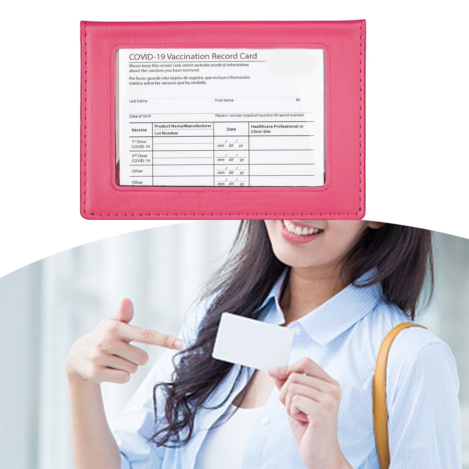 Porta passaporti con finestra trasparente e scomparti multipli per carte di credito, pratico organizer da viaggio in PVC impermeabile pratico porta passaporto in PVC, Blu scuro