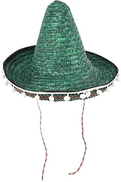 KOMBIUDA Mexican Sombrero Country Hat Costume Cowboy Hat Mexican Party Supplies Cone Shape Hat Straw Beach Hat Straw Mexican Hat Mexican Hat Mexican