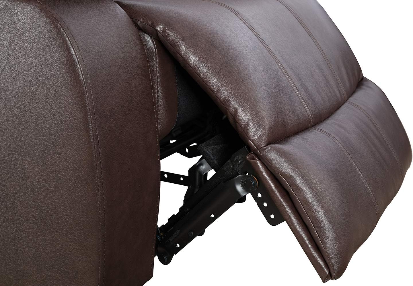 LifeStyle Furniture Luxurious Reclining Loveseat 2-Seater, Bonded Leather Manual Recliner for Living Room, Home Theater, Brown, (Loveseat)