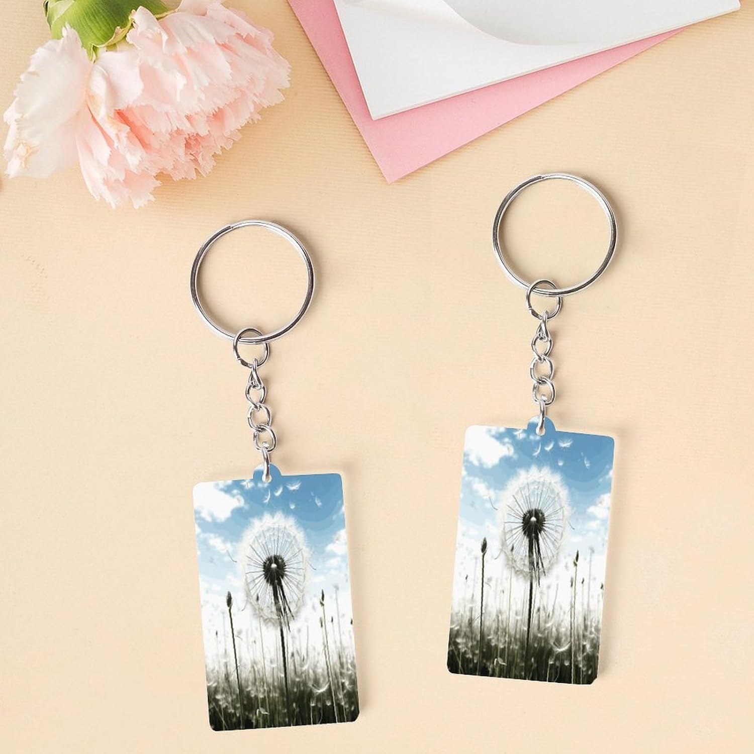 2×1.2 in Acrylic Keychain Cute Acrylic Keyring Animal Pendant image 3