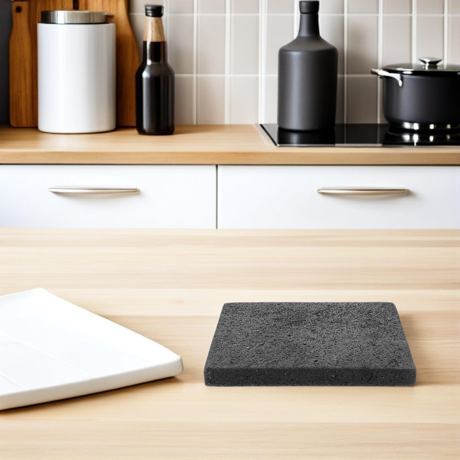 Toddmomy Piedra Volcánica para Asar Verduras y Alimentos Vegetales Retención de Calor y Distribución Uniforme, Adecuado para Cocina en Horno y Barbacoa en Casa