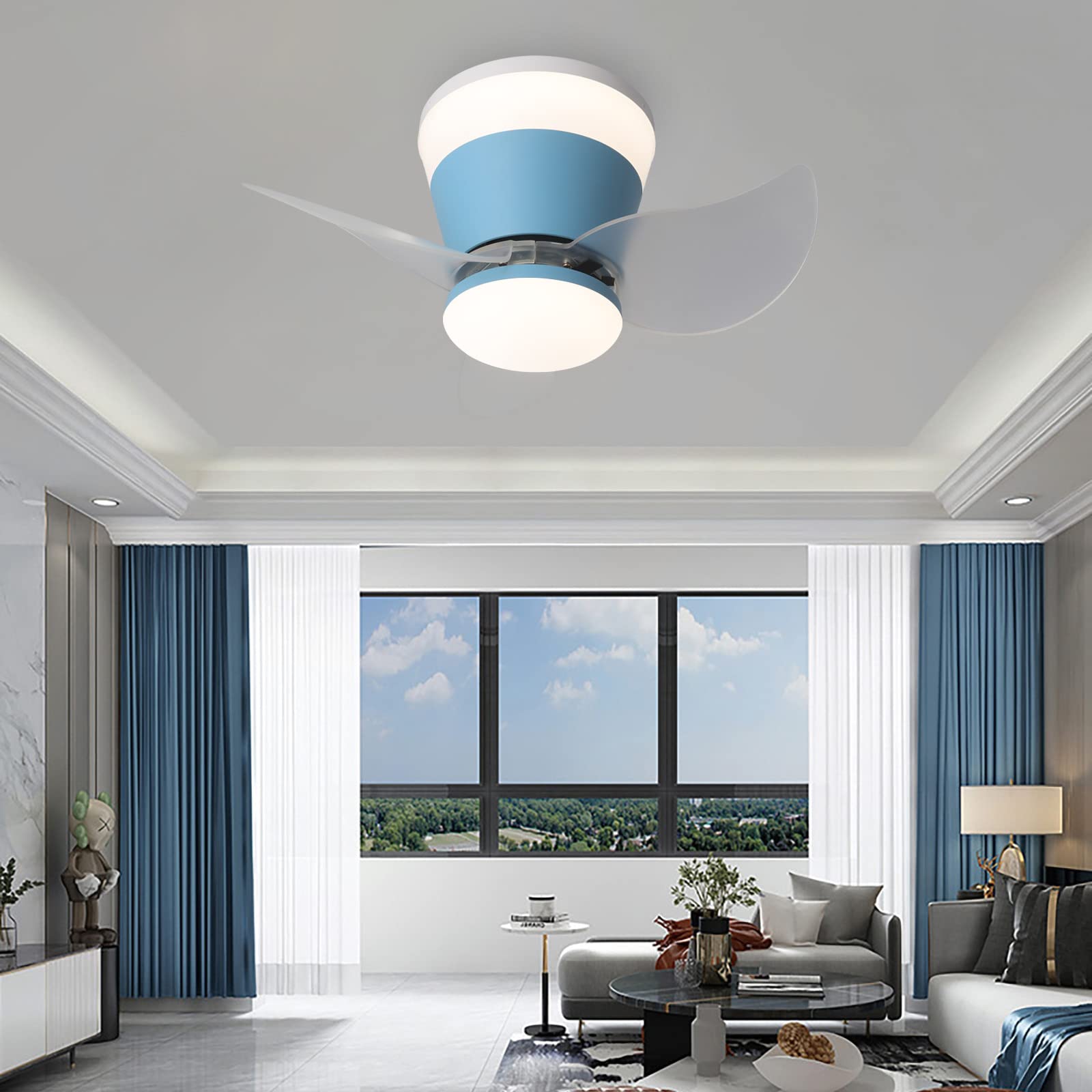 Ventilatore A Soffitto RGB Con Luce LED – Dimmerabile, 6 Velocità, Reversibile, Telecomando, Silenzioso, Per Cameretta E Camera Da Letto