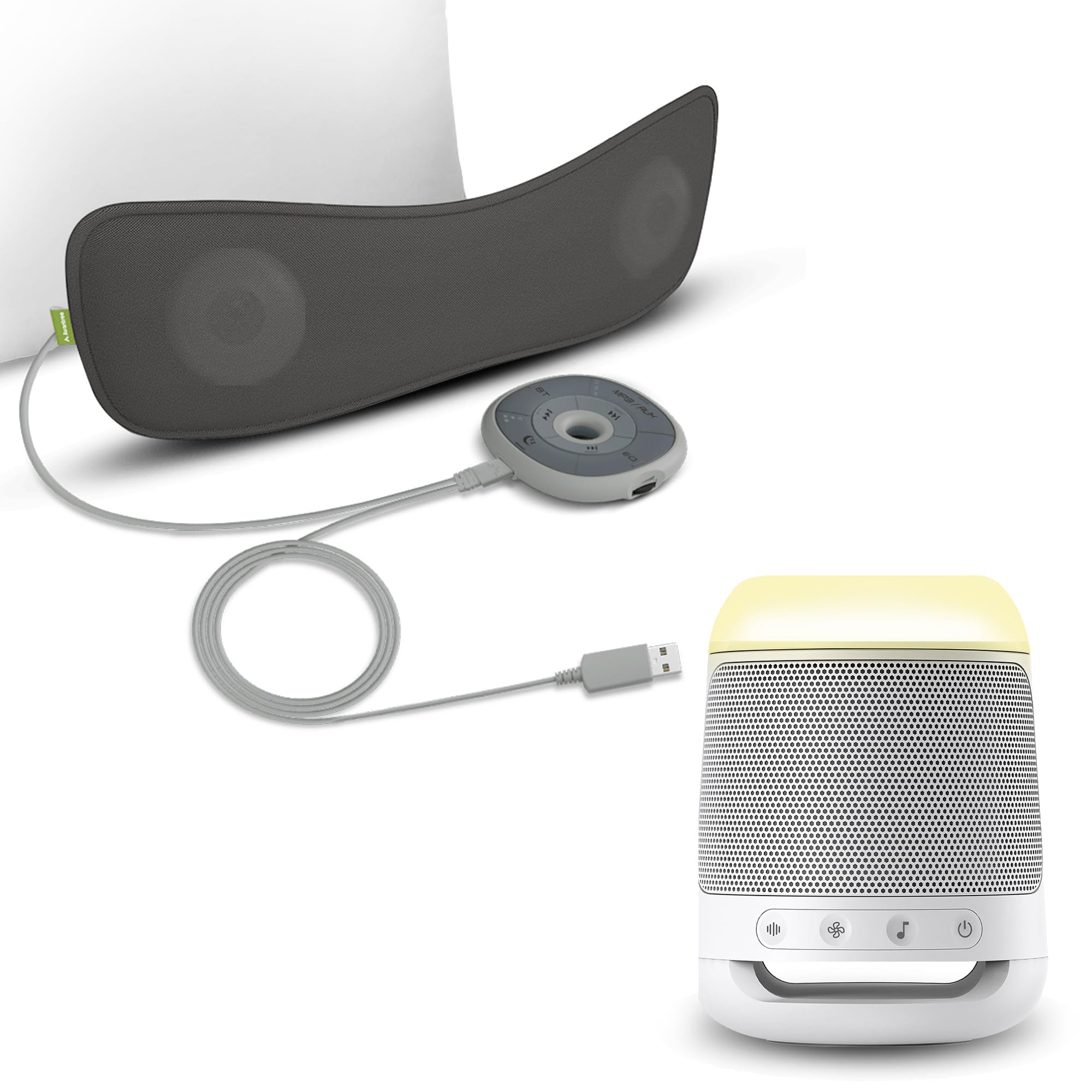 Avantree Slumber & Dream Bundle: Silent Bluetooth Pillow Speaker with White Noise + Sleep Sound Machine with 28 Audio Tracks, Built-in Timer – Perfect for Sleeping