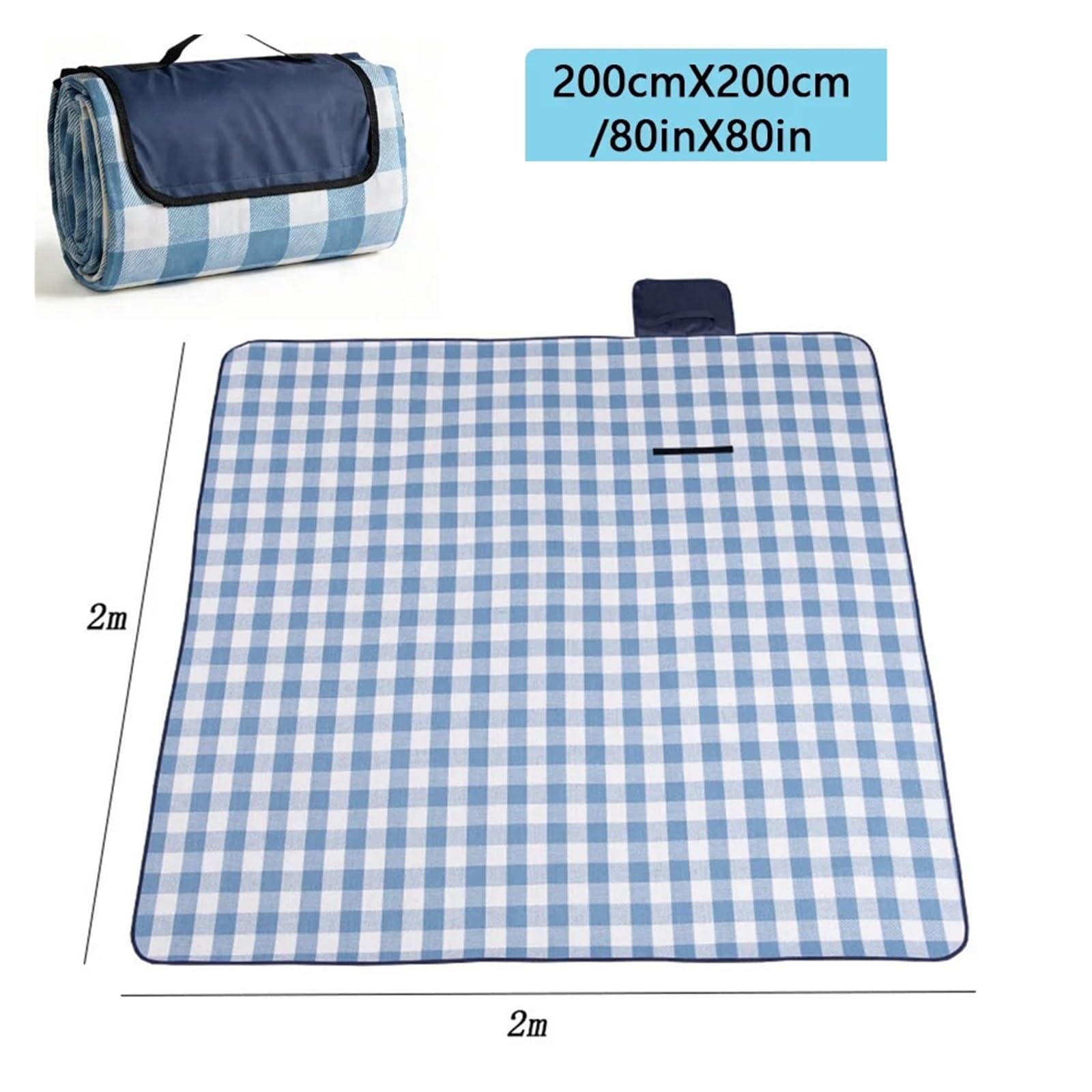 Generico Tappetino da picnic pieghevole portatile spiaggia all'aperto compatibile for viaggi in campeggio(Mocha blue)