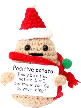 Cute Positive Funny Potato Crochet Knitted 3 inch Knitting Inspirational Potato Cheer Up Gifts for Friends Family Party or Decoration Encouragement doll01