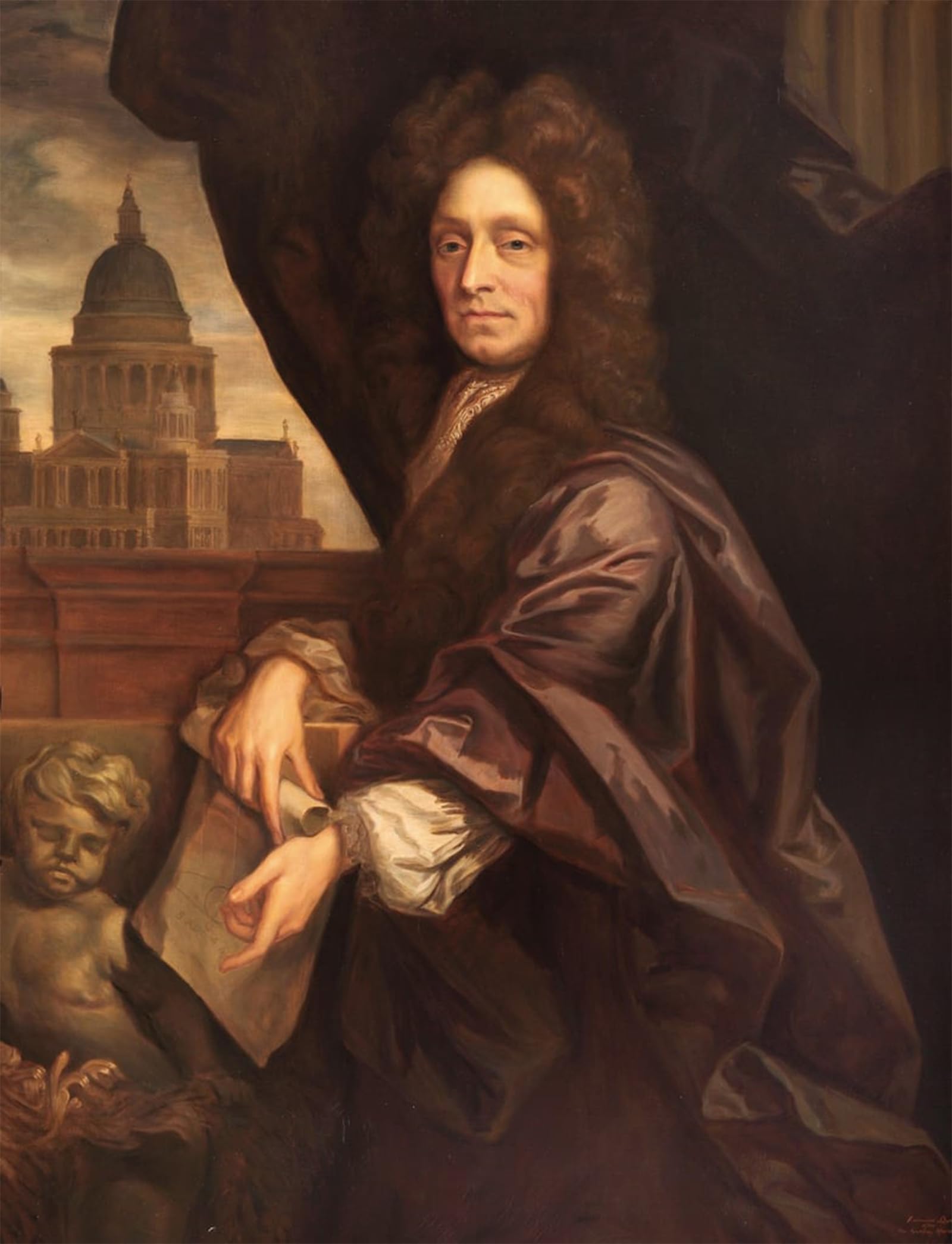 POSTERIIk Vintage Print Pop Art Landscape Artwork Sir Christopher Wren by Godfrey Kneller Art Prints for Office Home Decor 60x90cm