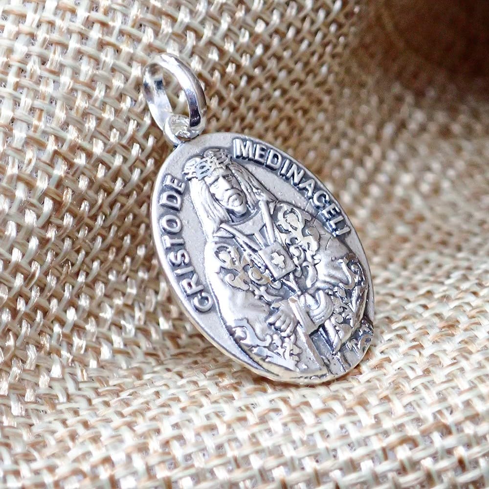 Christus von Medinaceli Medaille aus massivem Sterlingsilber, 925 m, 24 mm. Gravur im Preis inbegriffen – Anpassbar – GRAVUR IM PREIS INBEGRIFFEN
