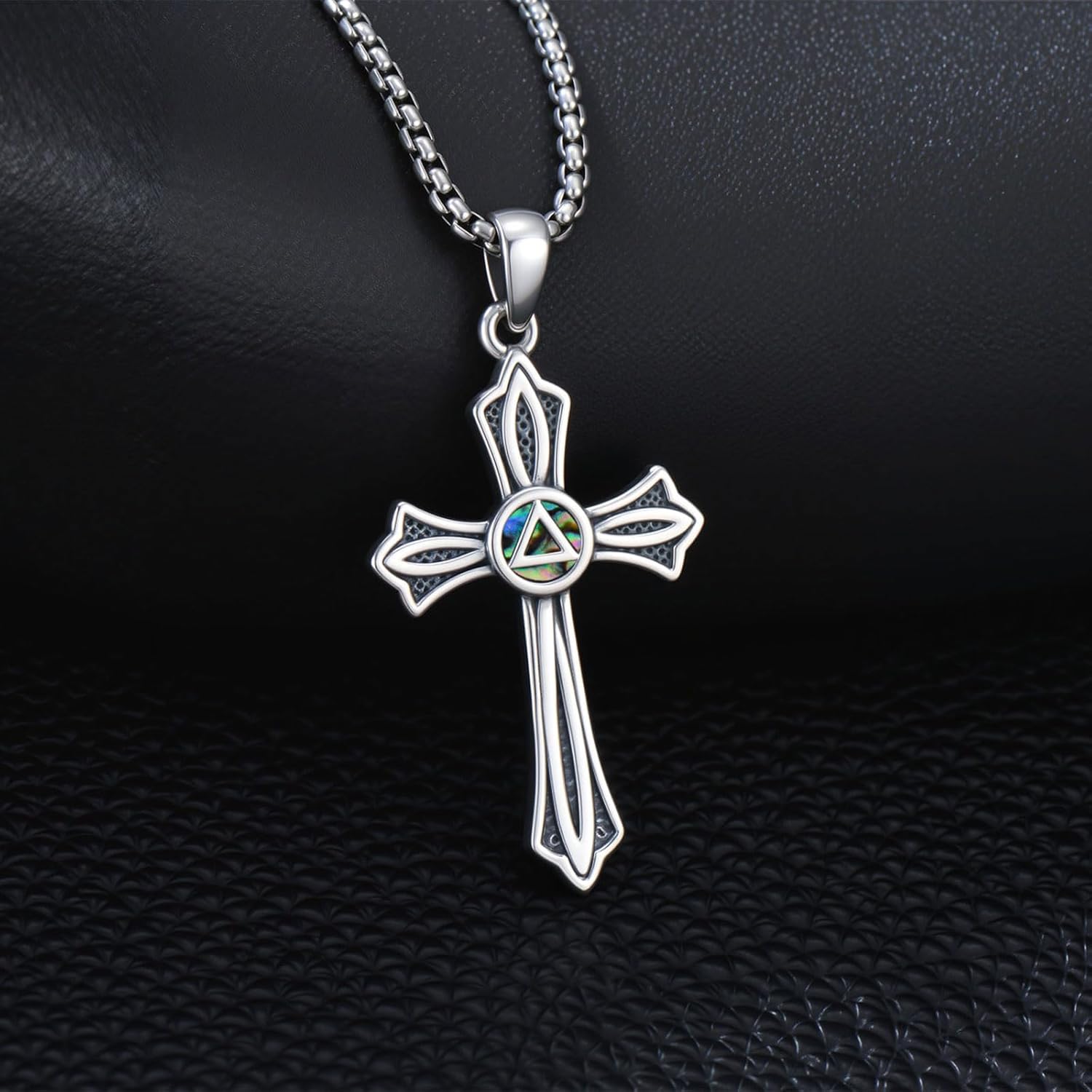 Sobriety Gifts 925 Sterling Silver AA Sobriety Pendant Necklace Alcoholics Anonymous Jewelry Sober Gifts for Men Women - Image 2