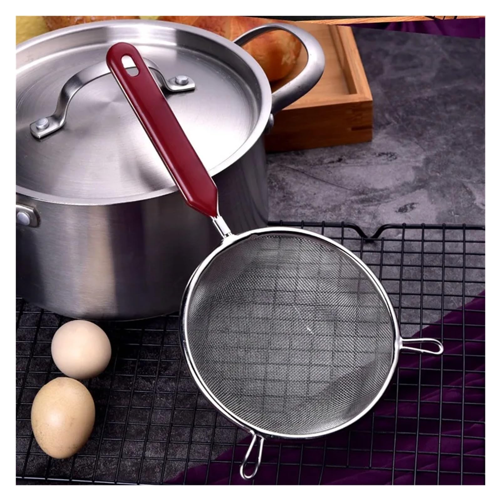 colador acero inoxidable 1 filtro de acero inoxidable for harina, tamiz, herramienta for pasta, máquina for hacer ramen y papas fritas, accesorios cocina(12cm)