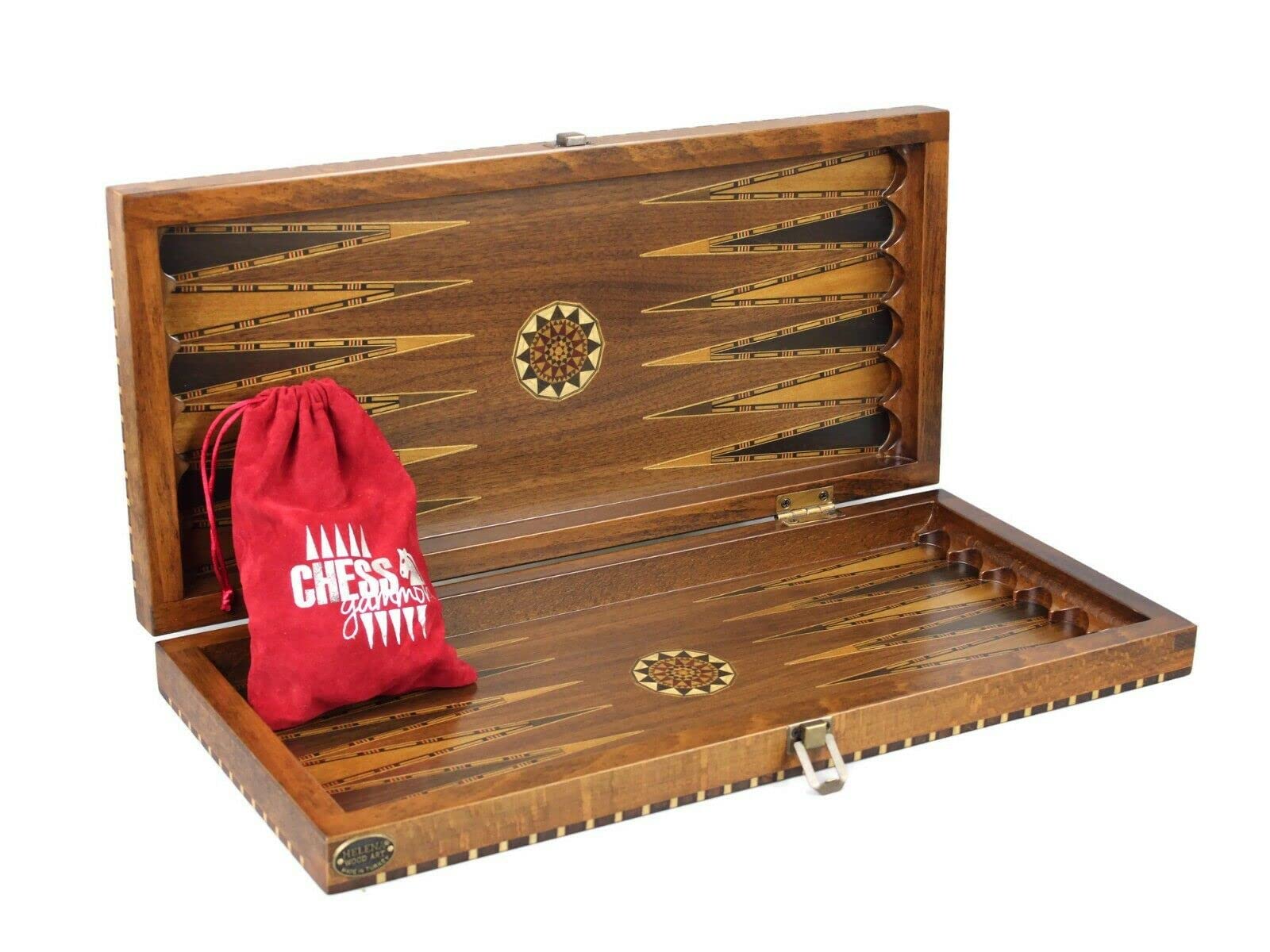 Helena Backgammon Set Rural Noce 20"
