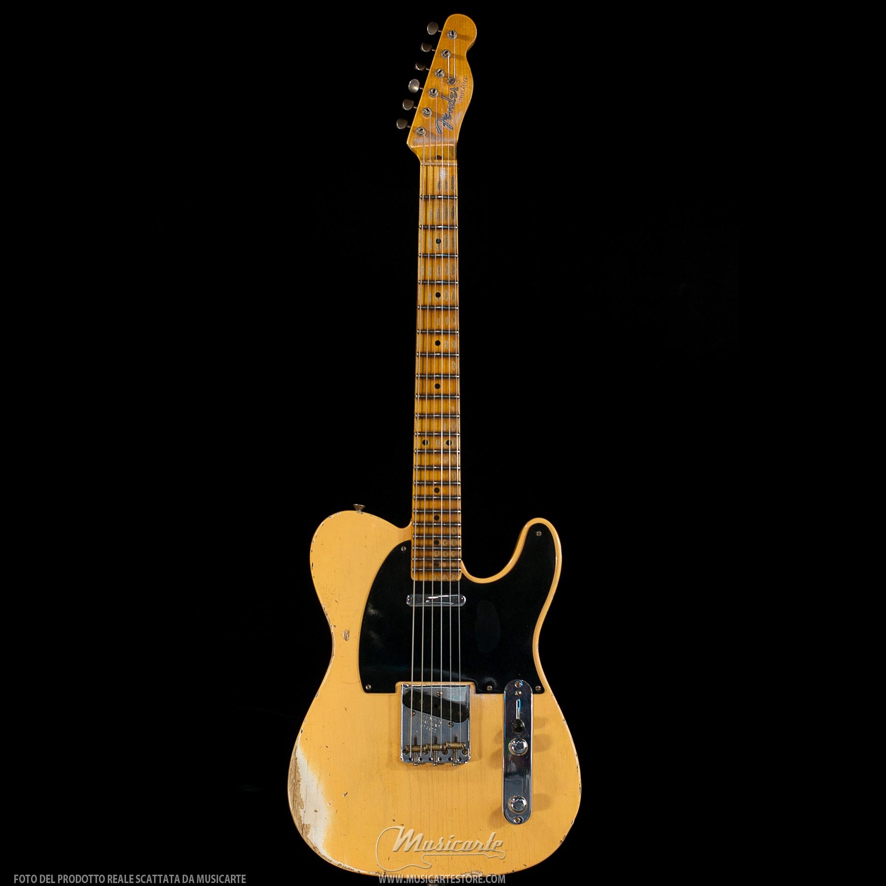 Amazon.com: Fender Custom Shop 1952 máquina del tiempo pesada reliquia  Telecaster – nocaster Rubio : Instrumentos Musicales